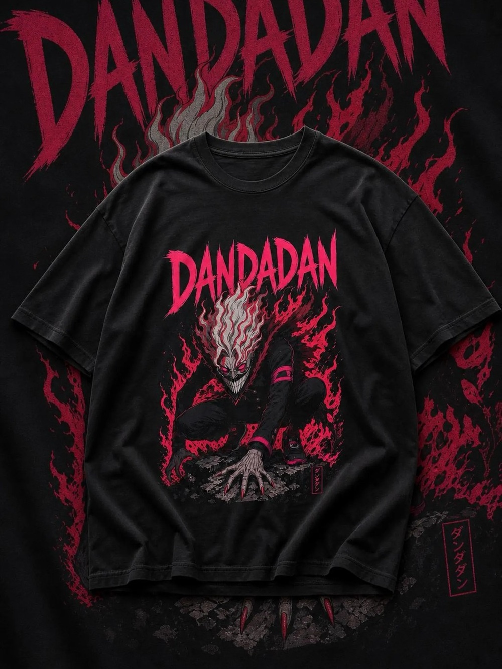 Gildan Black Short-Sleeve Tee with Red Demon Graphic